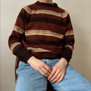 70s striped crew neck